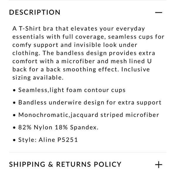 Parfait Aline Full Coverage T-Shirt Bra black subtle stripe size 36DD - Picture 7 of 7